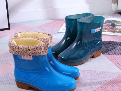宏兴隆563女装半筒双色雨靴